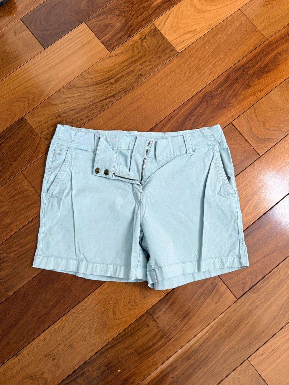 Light aqua Cotton Casual Shorts